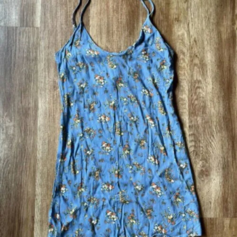 Reformation‎ Dress Womens XS Blue Yellow Ventura Floral Slip Dress Mini